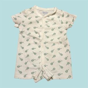 RL Baby Romper with Tennis Racket Print